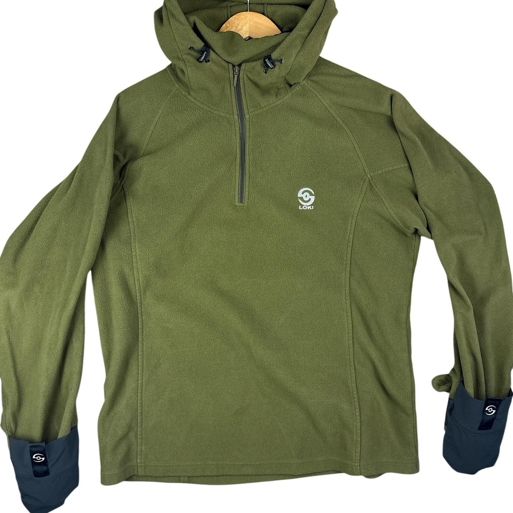 Loki Stealth Cuff All-in-One Fleece Pullover Mens XL Hooded Mask Green